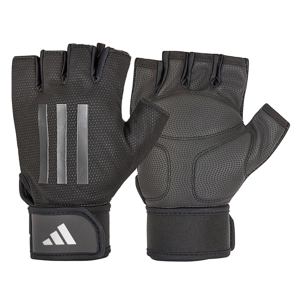 adidas Elite Training Gloves Grey front and back