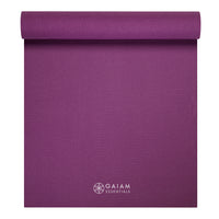 Gaiam Essentials Yoga Mat Purple top rolled