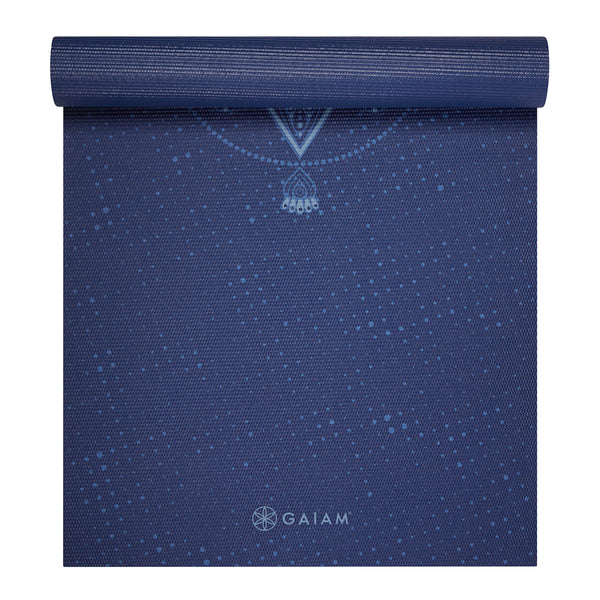 Premium Celestial Blue Yoga Mat (6mm) half rolled
