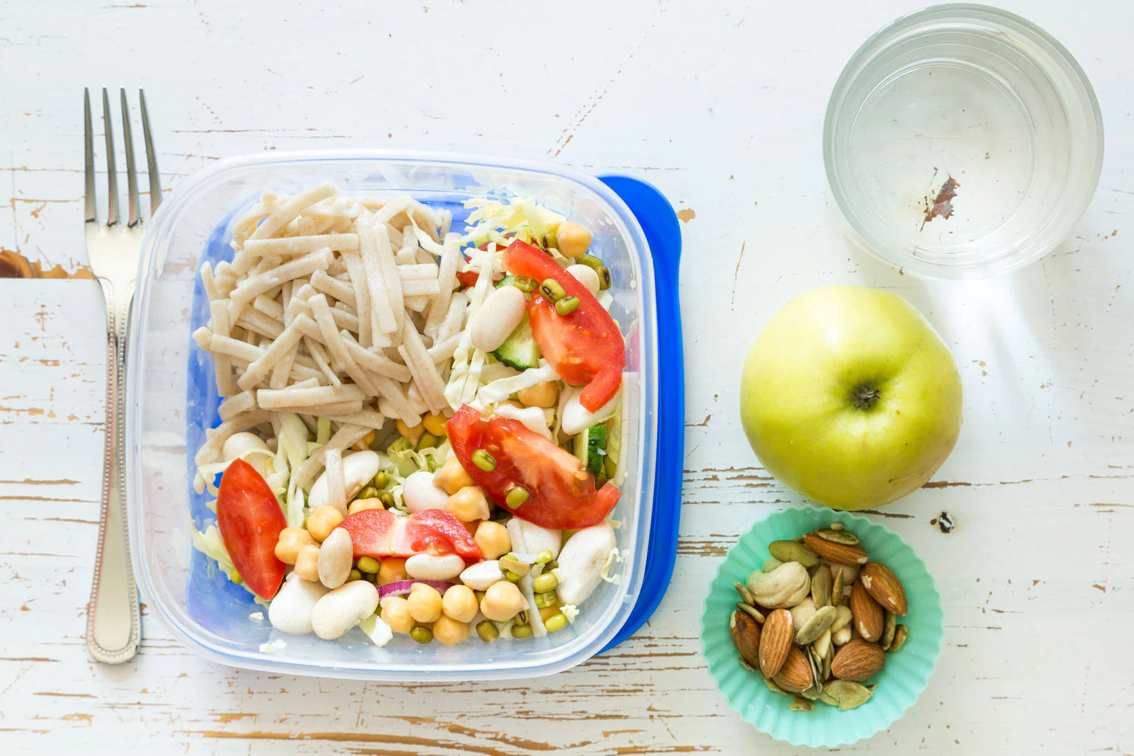 A healthy lunch in tupperware