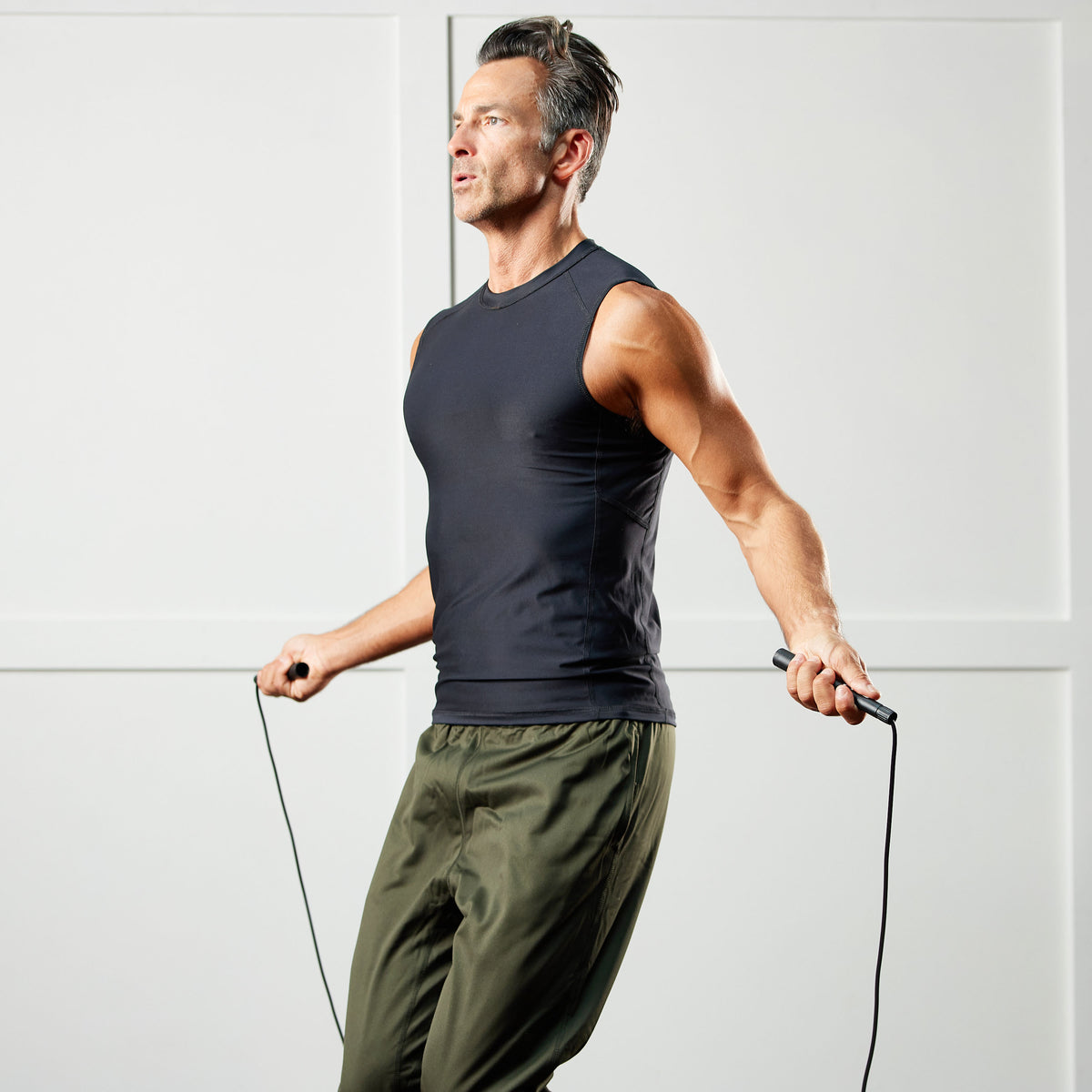 Person using Speed Jump Rope with rope in low position