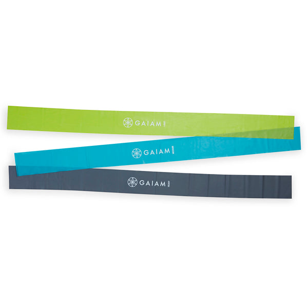 Evolve By Gaiam 3 Pack Flat Bands 3 Levels of Resistance Exercise Fitness 