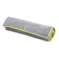 Gaiam Yoga Hand Towel Gray/Citron rolled up