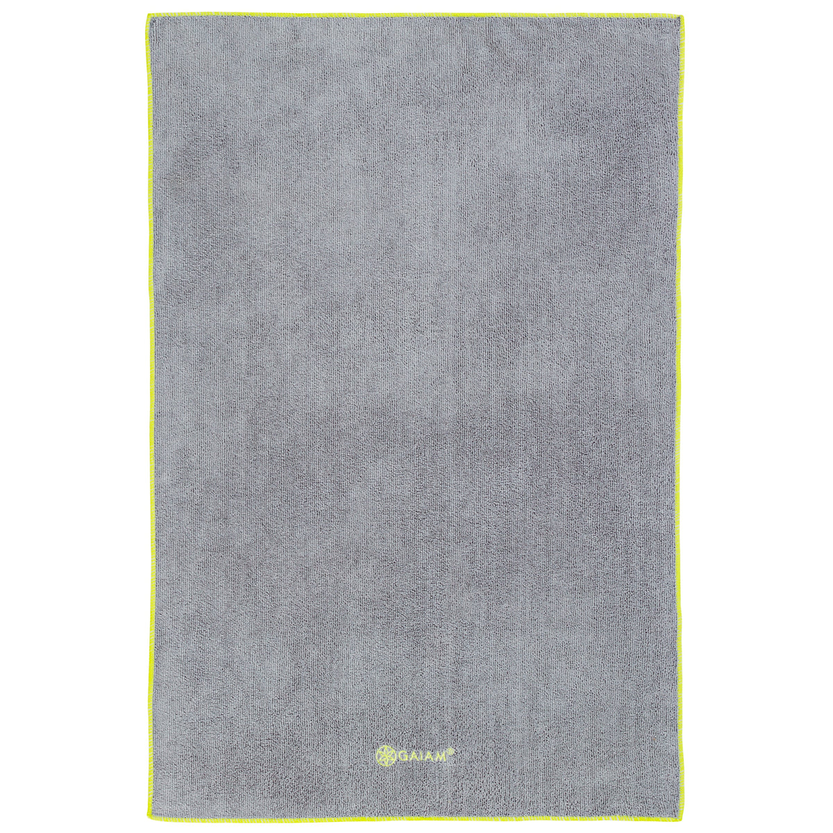 Gaiam Yoga Hand Towel Gray/Citron flat
