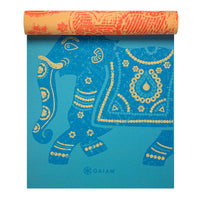 Gaiam Reversible Elephant Yoga Mat (6mm) top rolled