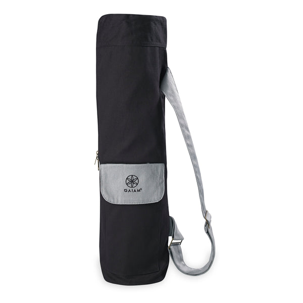 Gaiam Yoga Knapsack Single Strap Backpack Tote Bag Black NWT J2Y