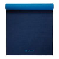 Gaiam Premium Longer/Wider 2-Color Yoga Mats (6mm) top rolled