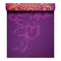 Reversible Royal Bouquet Yoga Mat (6mm) purple side