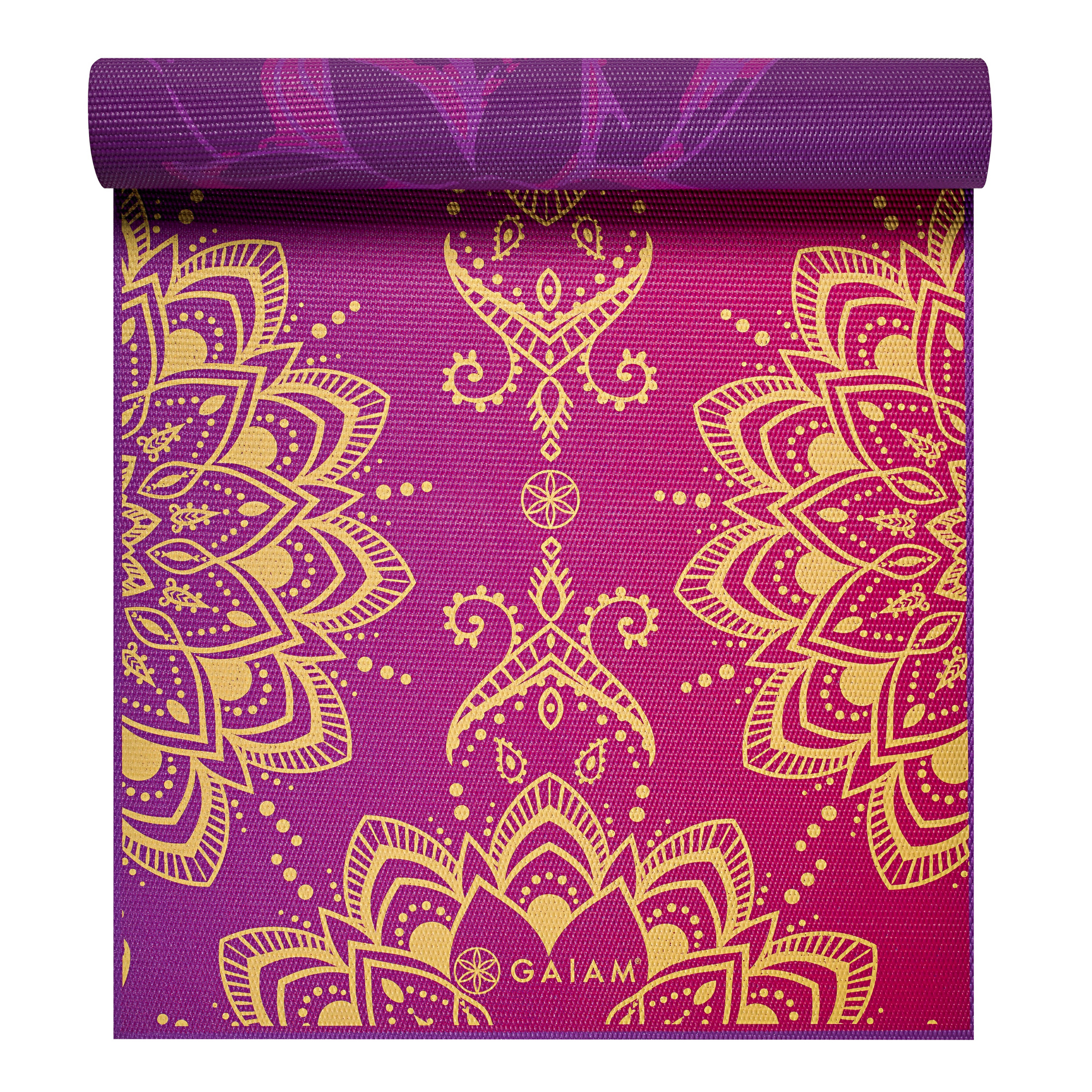 Gaiam Premium Reversible Purple Lotus Lotus Yoga Mat 6mm Workout Area With  Accessories Q230826 From Darlingg, $15.75