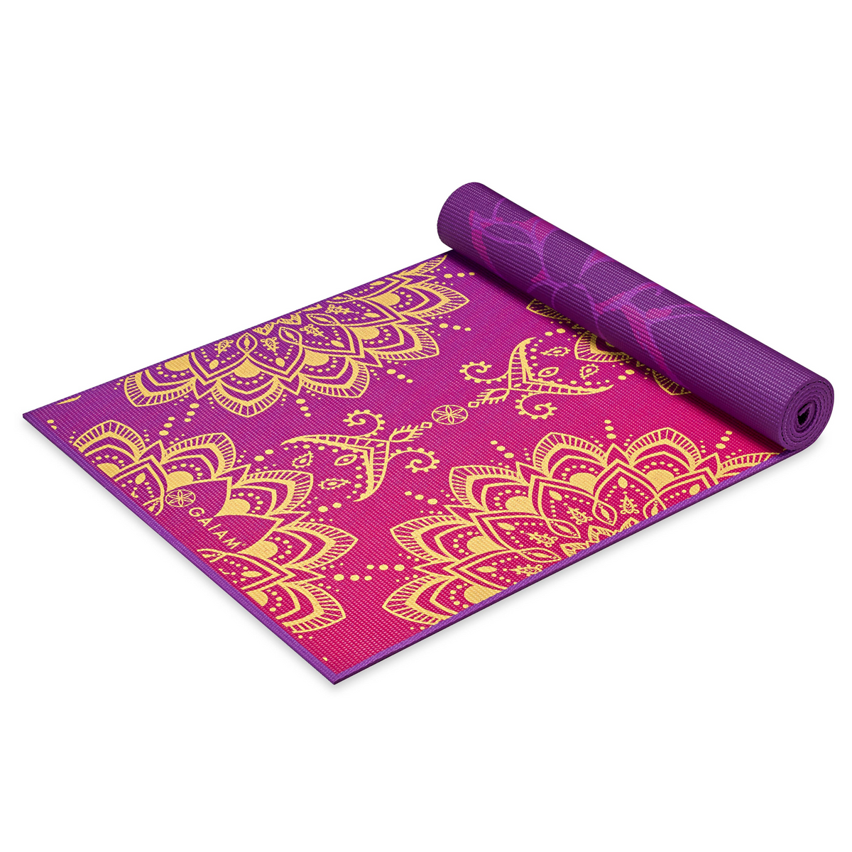 Gaiam Reversible Etching Yoga Mat, Purple/Grey, 6-mm