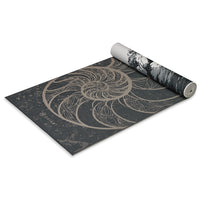 Gaiam Reversible Spiral Motion Yoga Mat (6mm) Reverse top rolled angle