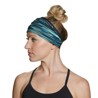 Gaiam Extra-Wide Headband printed side on model side