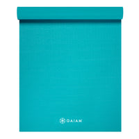 Gaiam Classic Solid Color Yoga Mat (5mm) Open Sea top rolled