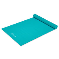 Gaiam Classic Solid Color Yoga Mat (5mm) Open Sea top rolled angle