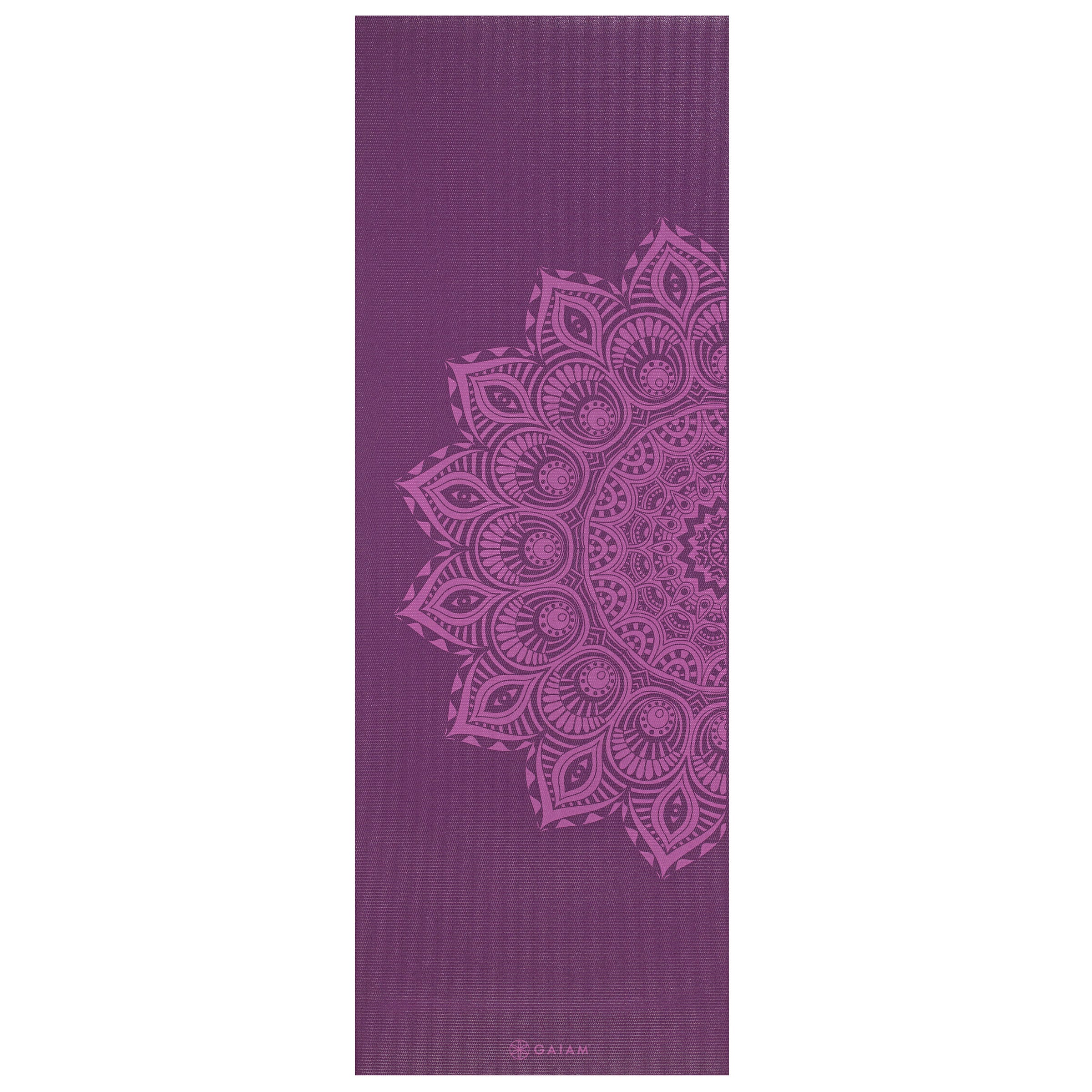 Gaiam Premium Print Yoga Mat 5mm Purple Mandala