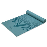 Gaiam Premium Niagara Yoga Mat (6mm) top rolled angle