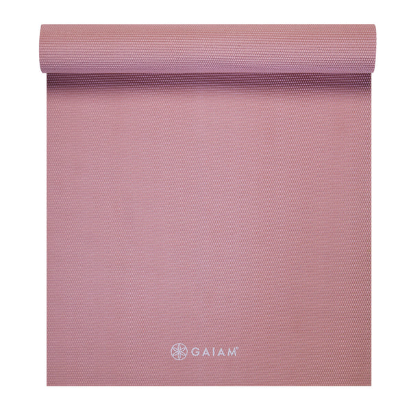 Gaiam Classic Solid Color Yoga Mat (5mm) Lilac top rolled
