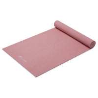 Gaiam Classic Solid Color Yoga Mat (5mm) Lilac top rolled angle