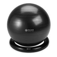 Gaiam Essentials Balance Ball & Base Kit Black ball on base