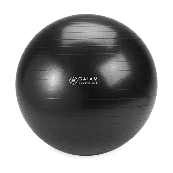 Gaiam Essentials Balance Ball & Base Kit, 65cm Yoga Ball Chair, Exercise  Ball with Inflatable Ring Base for Home or Office Desk, Includes Air Pump