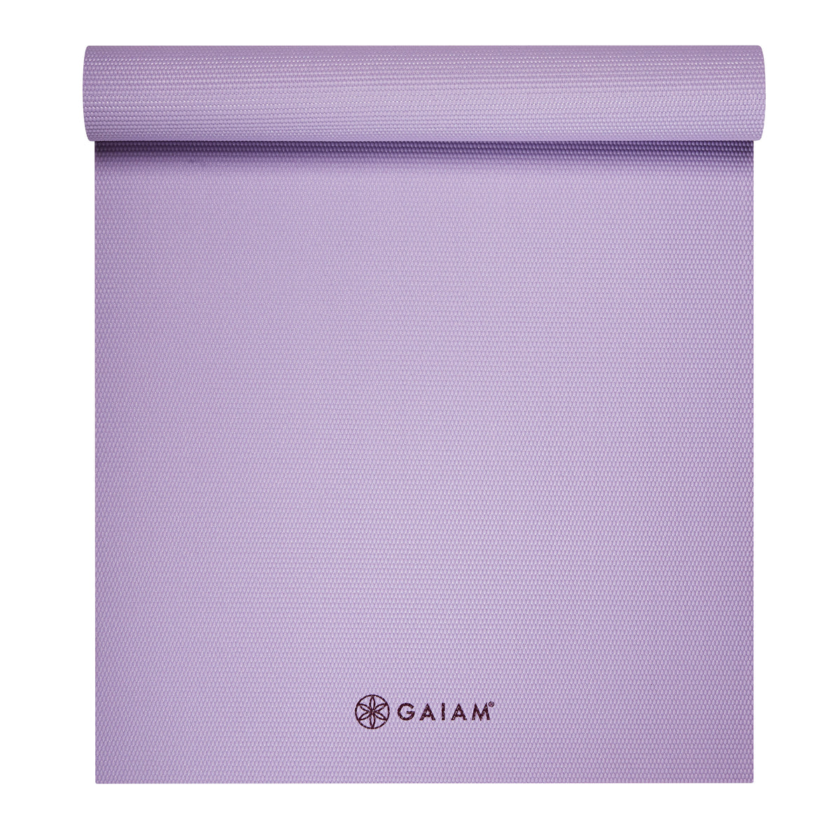 Gaiam Classic Solid Color Yoga Mat (5mm) New Lilac top rolled