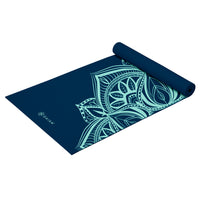 Gaiam Premium Point Yoga Mat (5mm) top rolled angle