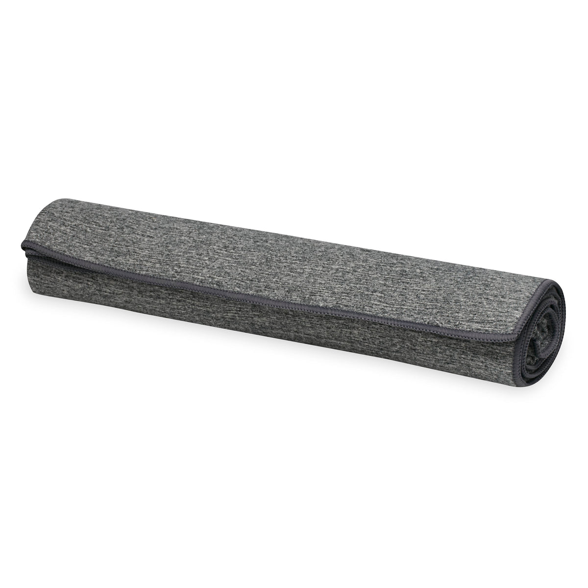 Gaiam Active Dry Yoga Mat Towel Black rolled up