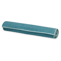 Gaiam Active Dry Yoga Mat Towel Lagoon rolled up