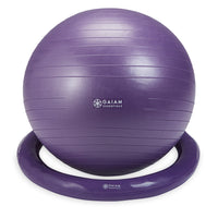 Gaiam Essentials Balance Ball & Base Kit Purple ball on base