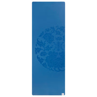 Gaiam Performance Dry-Grip Yoga Mat (5mm) Blue flat