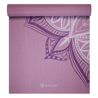Printed Point Yoga Mat (5mm) Blush Point top rolled