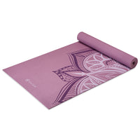 Printed Point Yoga Mat (5mm) Blush Point top rolled angle