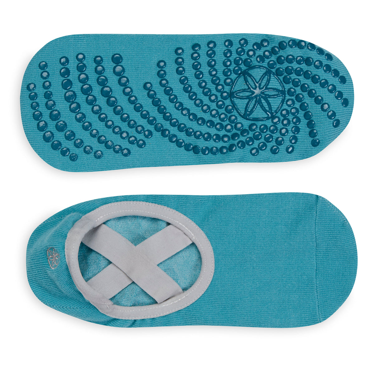 Gaiam Grippy Yoga-Barre Socks - 2 Pack Frost top and bottom