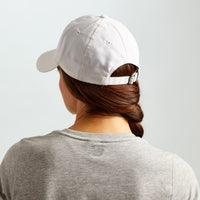 Behind view of the Classic Solara UV Protection Fitness Hat in white - shows the adjustable buckle
