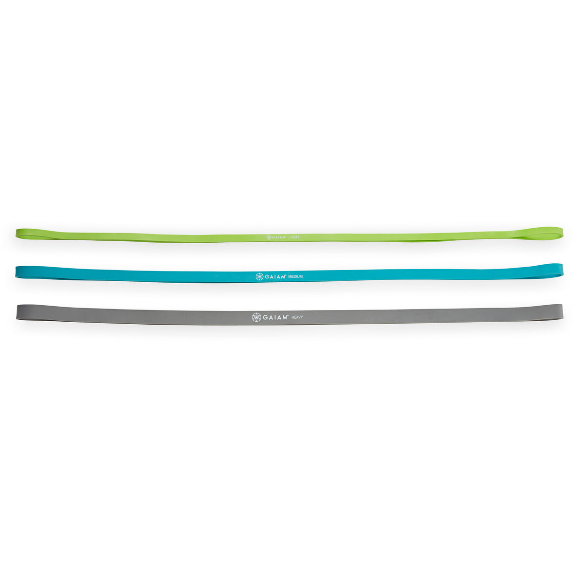 Gaiam Restore Resistance Training Bands 3-Pack outstretched