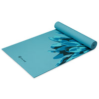 Gaiam Premium Vibrant Flourish Yoga Mat (6mm) top rolled angle