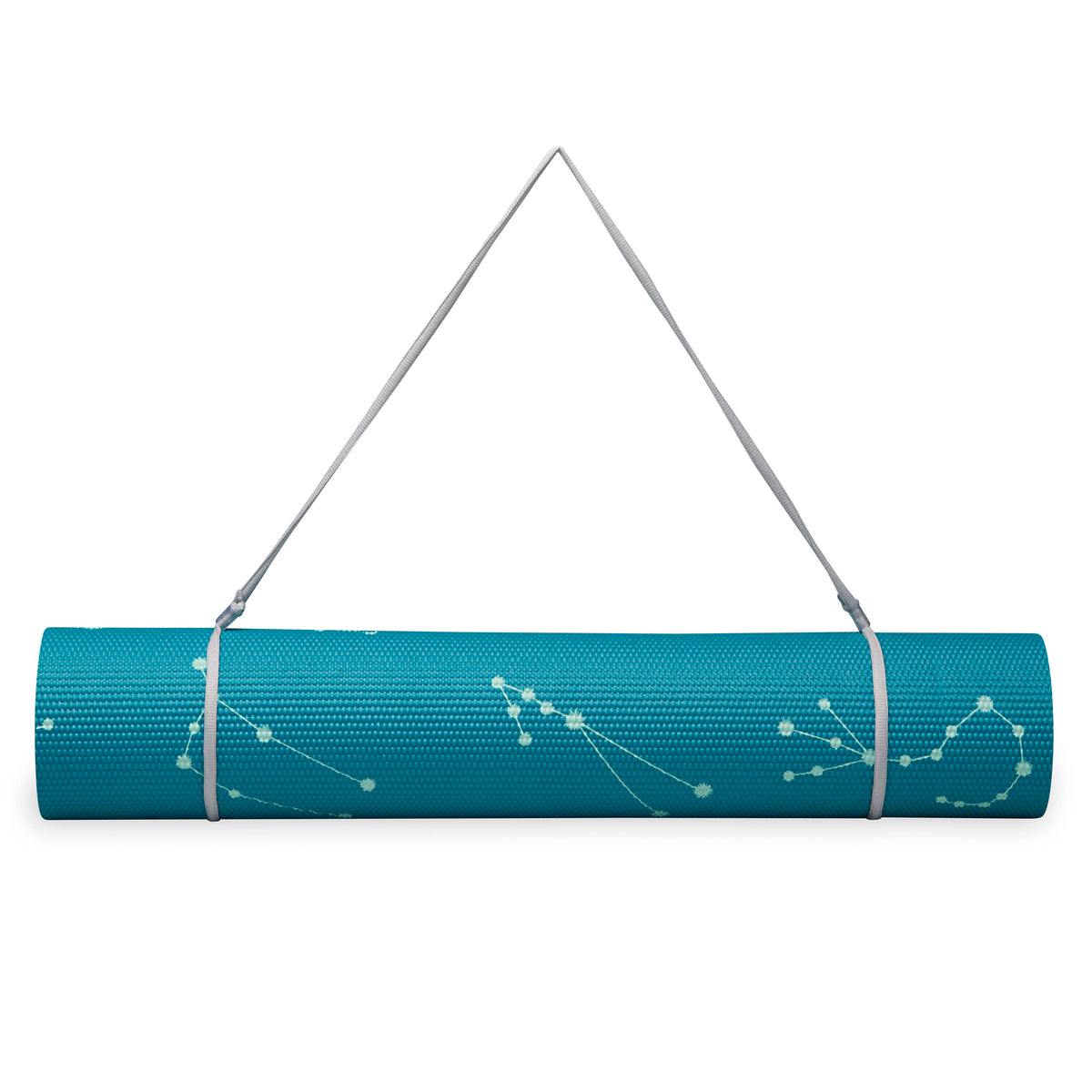 POPSUGAR Premium Constellations Yoga Mat (6mm) rolled up with sling