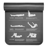 Gaiam Restore Essentials Self-Guided Fitness Mat (10mm) top rolled