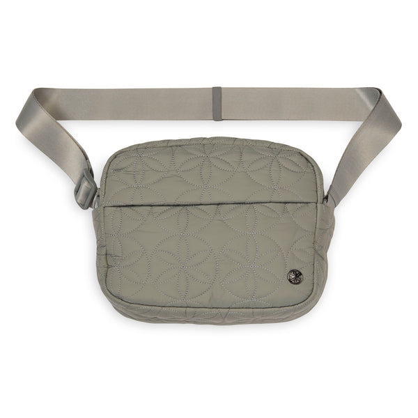 Gaiam Quilted Crossbody Olive front