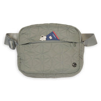 Gaiam Quilted Crossbody Olive front with stuffing