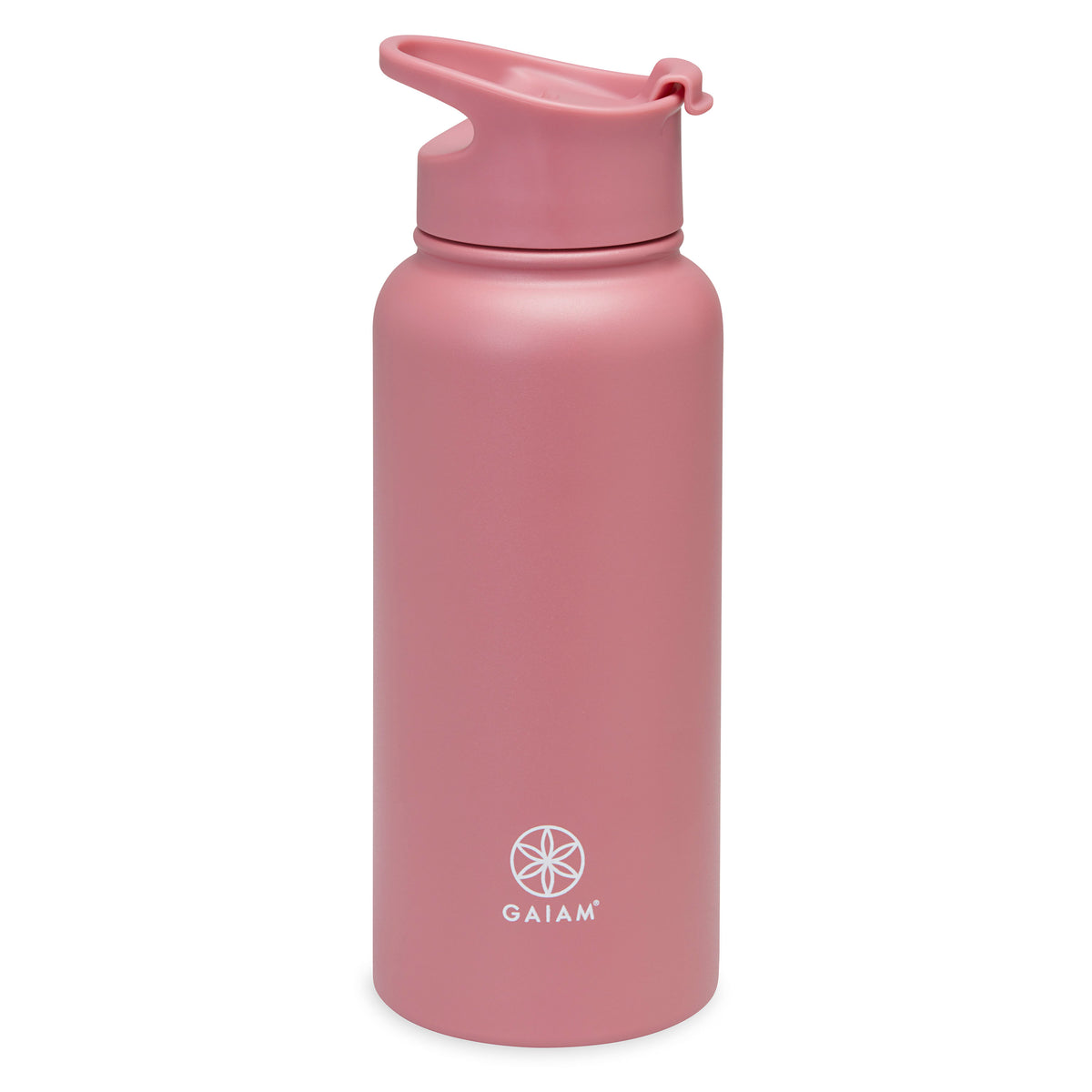 Gaiam 32oz Water Bottle Gift Pack Subtle Berry with flip top