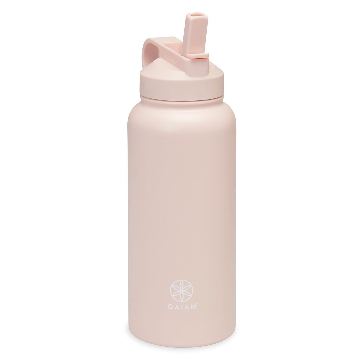 Gaiam 32oz Water Bottle Gift Pack Blush with straw top
