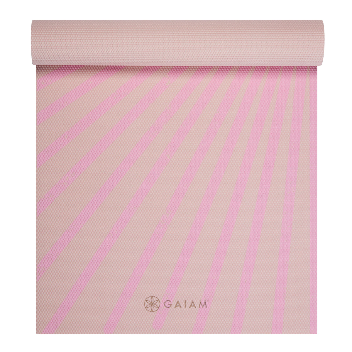 Gaiam Sun Light Pink Yoga Mat top rolled