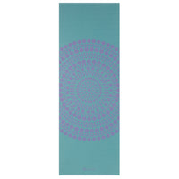 Gaiam Premium Reversible Aqua Trance Yoga Mat (6mm) flat