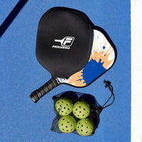 Pickleball Paddle Cover with a  paddle and 4 ball set