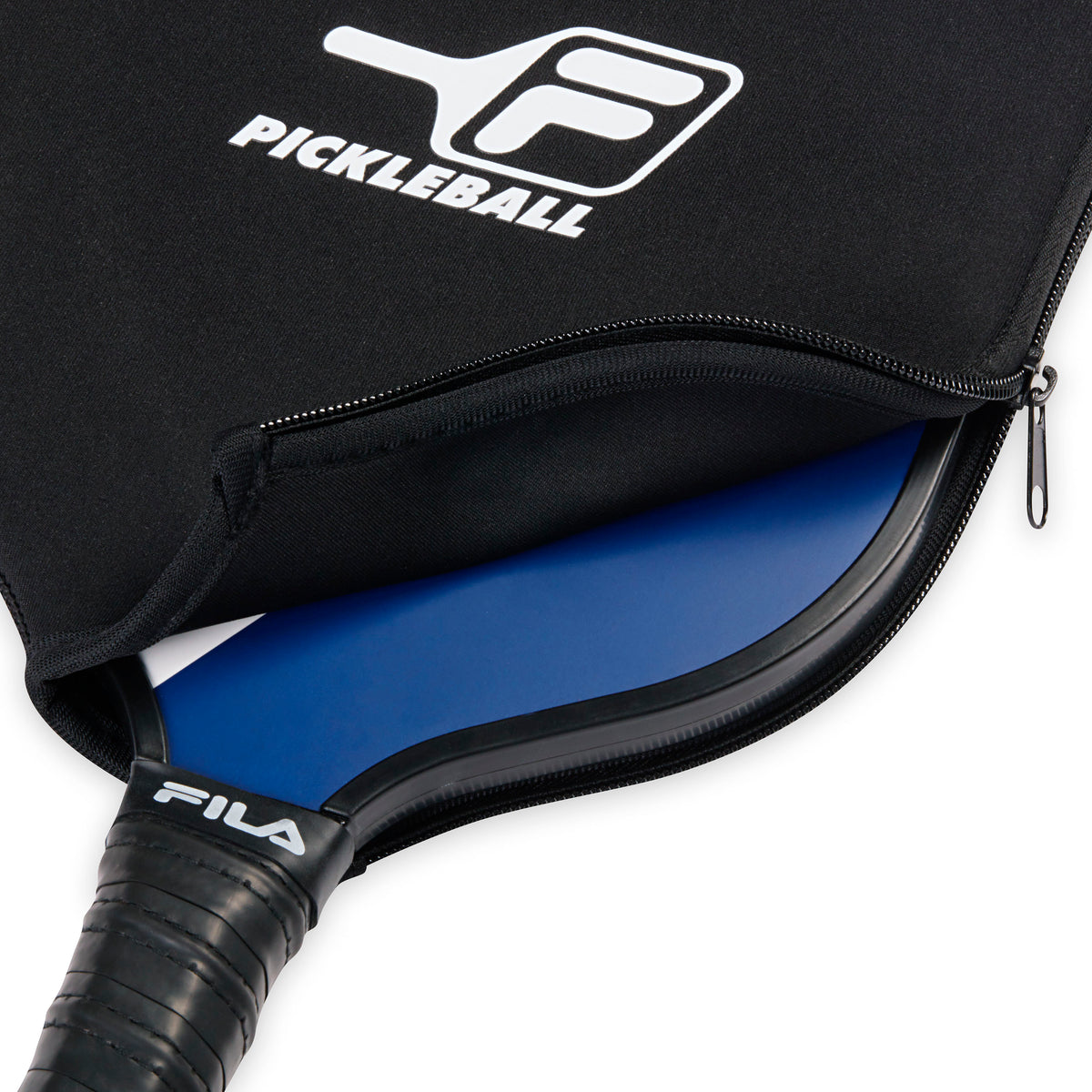 FILA Pickleball Paddle Cover closeup with paddle
