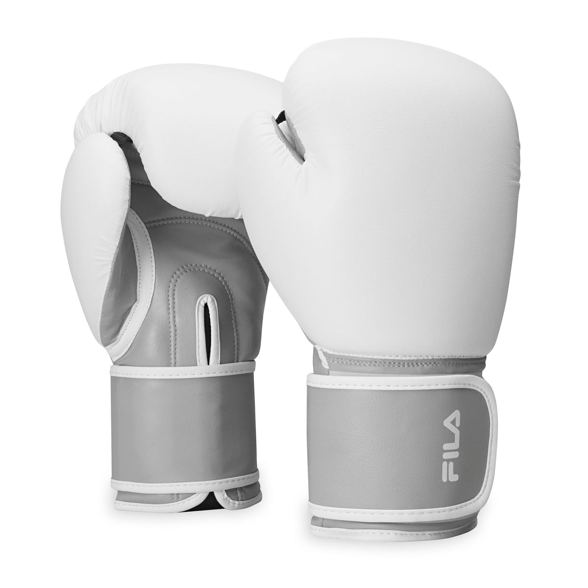 FILA Boxing Gloves (8oz) White/Grey both gloves front and back