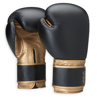 FILA Boxing Gloves (14oz) Black/Gold both gloves front and back