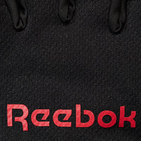 Reebok Classic Fitness Gloves Red logo closeup