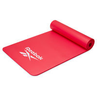 Reebok 10mm Fitness Mat Red top rolled angle